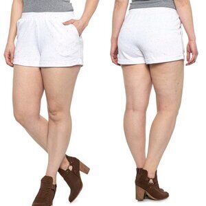 Ariat Womens NWT White French Terry Knit High Rise Pockets Cheers Shorts XXL